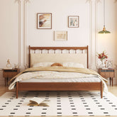Vintage full double bed made of solid wood for bedroom main product image